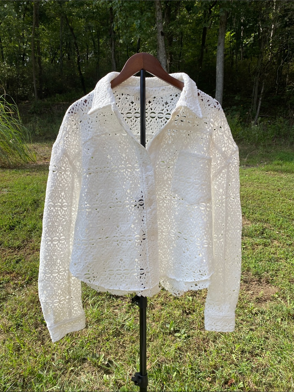 Oli & Hali Crochet Button-Down Shirt